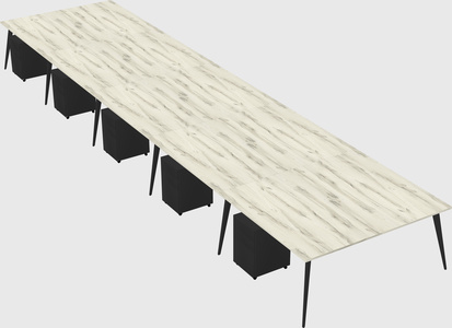 Shared rectangular office desk system