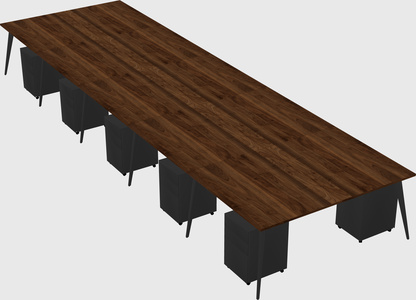 Shared rectangular office desk system