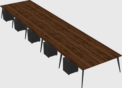 Shared rectangular office desk system