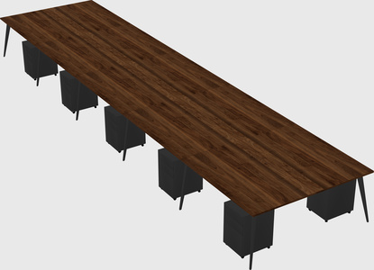 Shared rectangular office desk system
