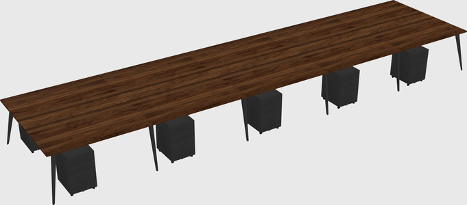 Shared rectangular office desk system