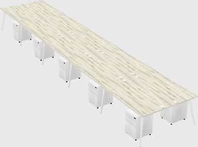 Shared rectangular office desk system