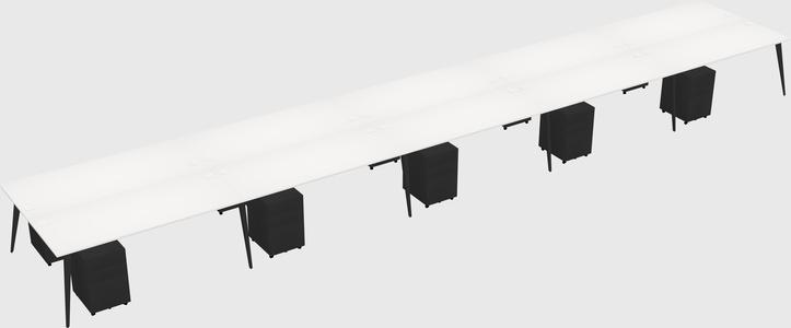 Shared rectangular office desk system