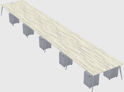 Shared rectangular office desk system