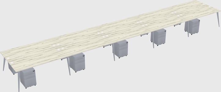 Shared rectangular office desk system