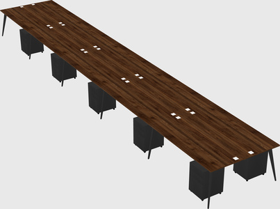 Shared rectangular office desk system