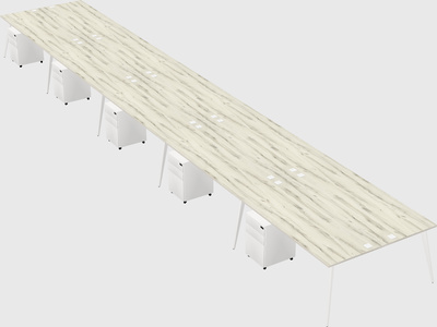 Shared rectangular office desk system
