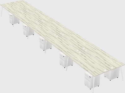 Shared rectangular office desk system