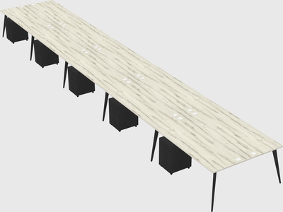 Shared rectangular office desk system