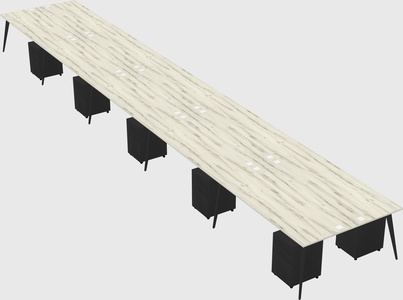 Shared rectangular office desk system