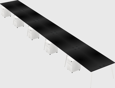 Shared rectangular office desk system