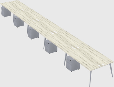 Shared rectangular office desk system