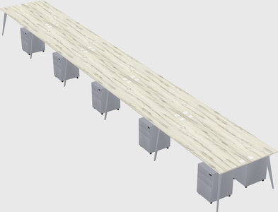 Shared rectangular office desk system
