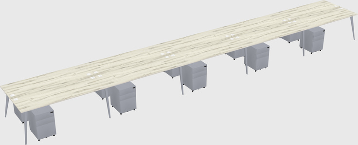 Shared rectangular office desk system
