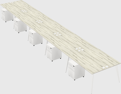 Shared rectangular office desk system