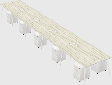Shared rectangular office desk system
