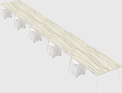 Shared rectangular office desk system