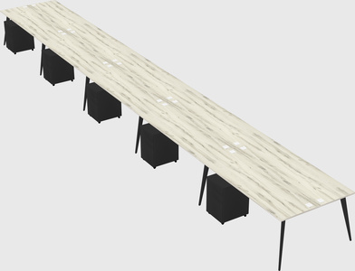 Shared rectangular office desk system