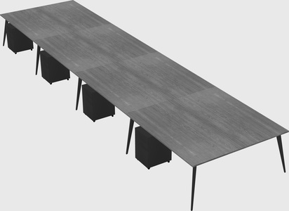 Shared rectangular office desk system