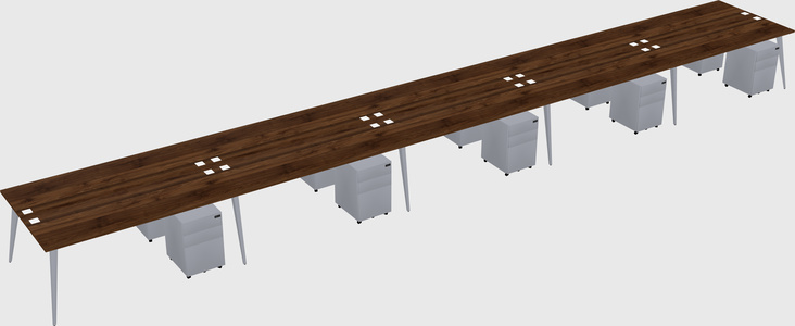Shared Rectangular Office Desk System