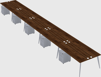 Shared rectangular office desk system
