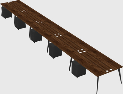 Shared rectangular office desk system