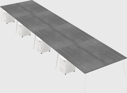 Shared rectangular office desk system