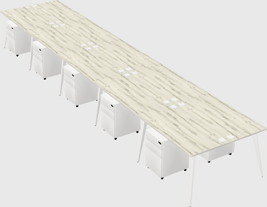 Shared rectangular office desk system
