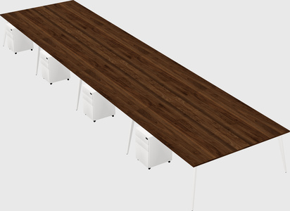 Shared rectangular office desk system