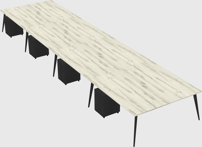 Shared rectangular office desk system