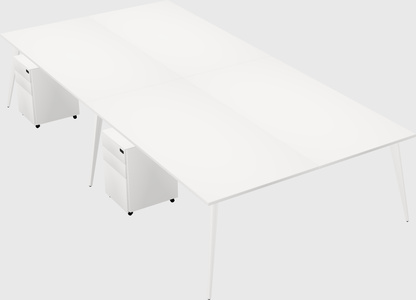 Shared rectangular office desk system