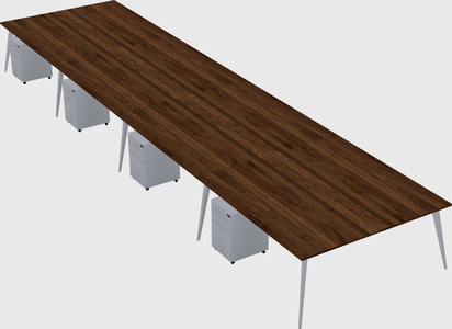 Shared rectangular office desk system