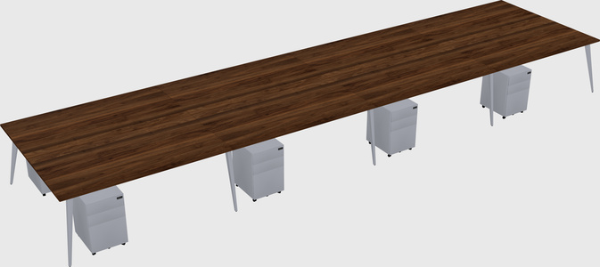 Shared rectangular office desk system