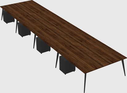 Shared rectangular office desk system