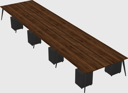 Shared rectangular office desk system