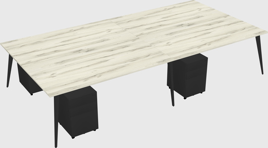 Shared rectangular office desk system