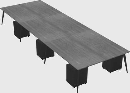 Shared rectangular office desk system