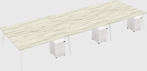 Shared Rectangular Office Desk System