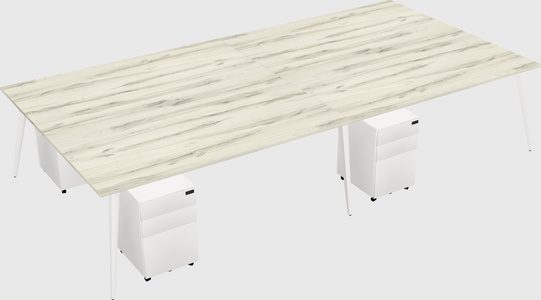 Shared rectangular office desk system