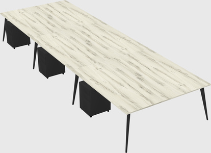 Shared rectangular office desk system