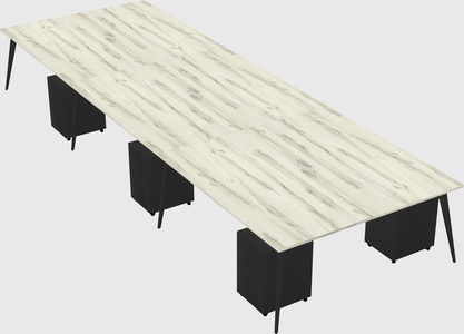 Shared rectangular office desk system