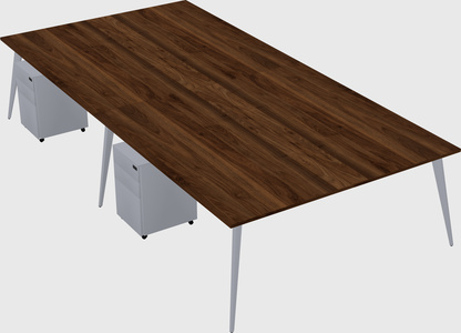 Shared rectangular office desk system