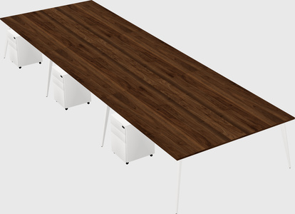 Shared rectangular office desk system