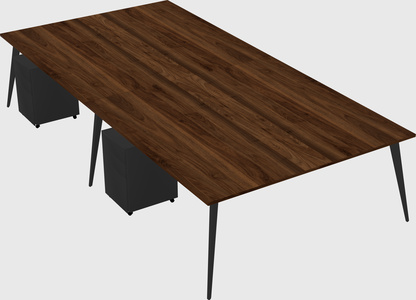 Shared rectangular office desk system