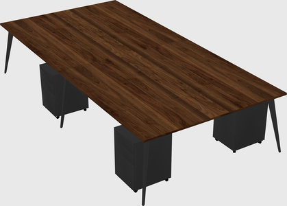 Shared rectangular office desk system