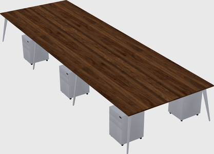 Shared rectangular office desk system