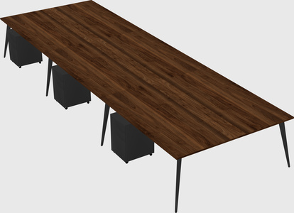 Shared rectangular office desk system