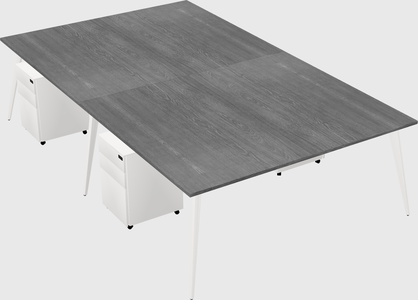 Shared rectangular office desk system
