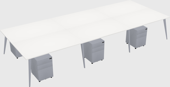 Shared rectangular office desk system