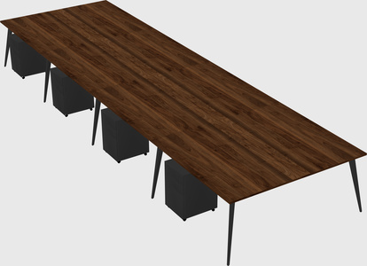 Shared rectangular office desk system